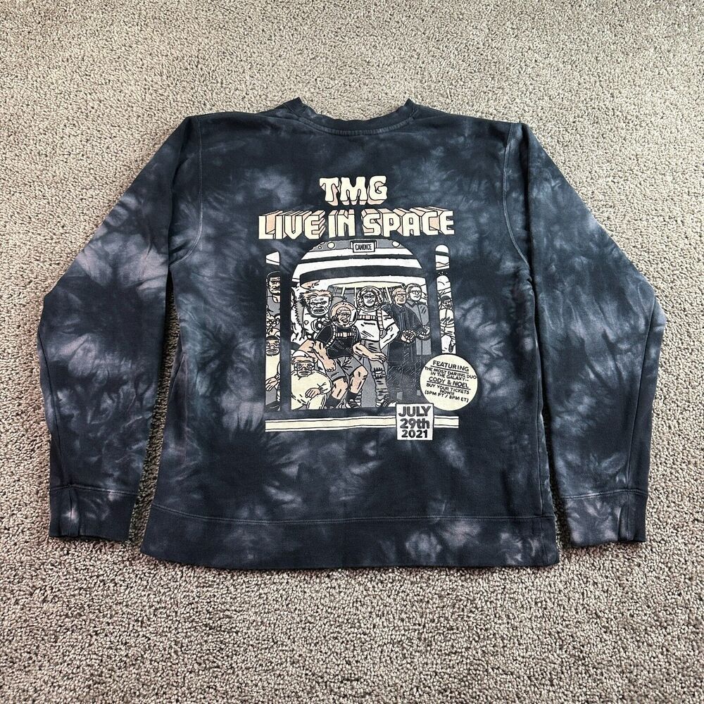 TMG Tiny Meat Gang Sweatshirt Mens Small Live In Space 2021 Tour Black Tie Dye